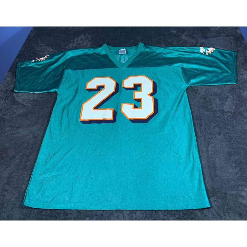 NFL Ronnie Brown Miami Dolphins Men's Jersey‎ L Aqua Polyester V-neck Design
